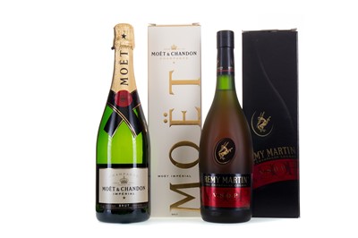 Lot 335 - REMY MARTIN VSOP COGNAC AND MOET & CHANDON IMPERIAL BRUT CHAMPAGNE 75CL