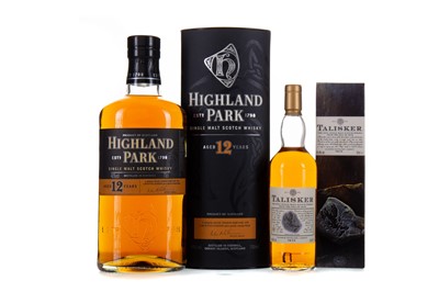 Lot 338 - HIGHLAND PARK 12 YEAR OLD AND TALISKER 10 YEAR OLD MAP LABEL 20CL