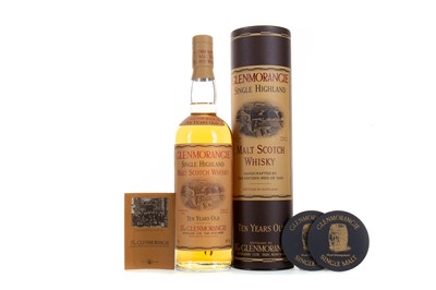 Lot 343 - GLENMORANGIE 10 YEAR OLD WITH 2 SLATE COASTERS