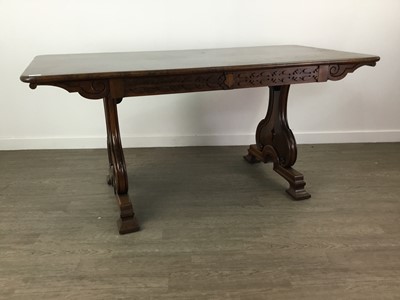 Lot 847 - A VICTORIAN ROSEWOOD OBLONG LIBRARY TABLE