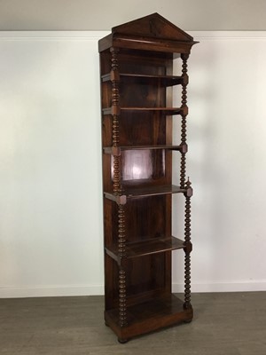 Lot 850 - A TALL VICTORIAN ROSEWOOD WHATNOT