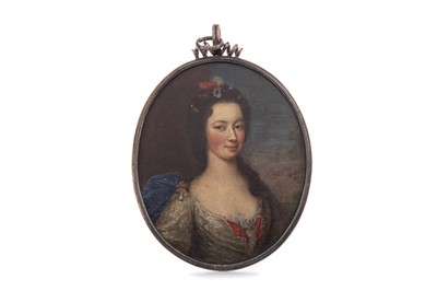 Lot 864 - AN EARLY/MID-19TH CENTURY PORTRAIT MINIATURE OF A LADY