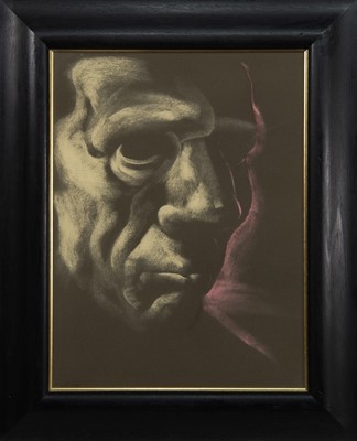 Lot 312 - FACE STUDY OF GRIEF, A PASTEL BY FRANK MCFADDEN