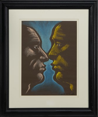 Lot 322 - FACE TO FACE, A PASTEL BY FRANK MCFADDEN