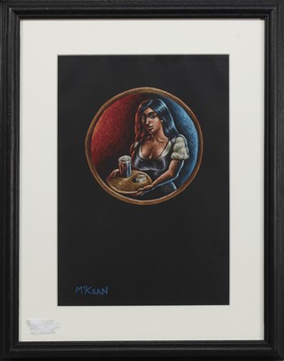 Lot 147 - FIVE STAR ROOM SERVICE, A PASTEL BY GRAHAM MCKEAN