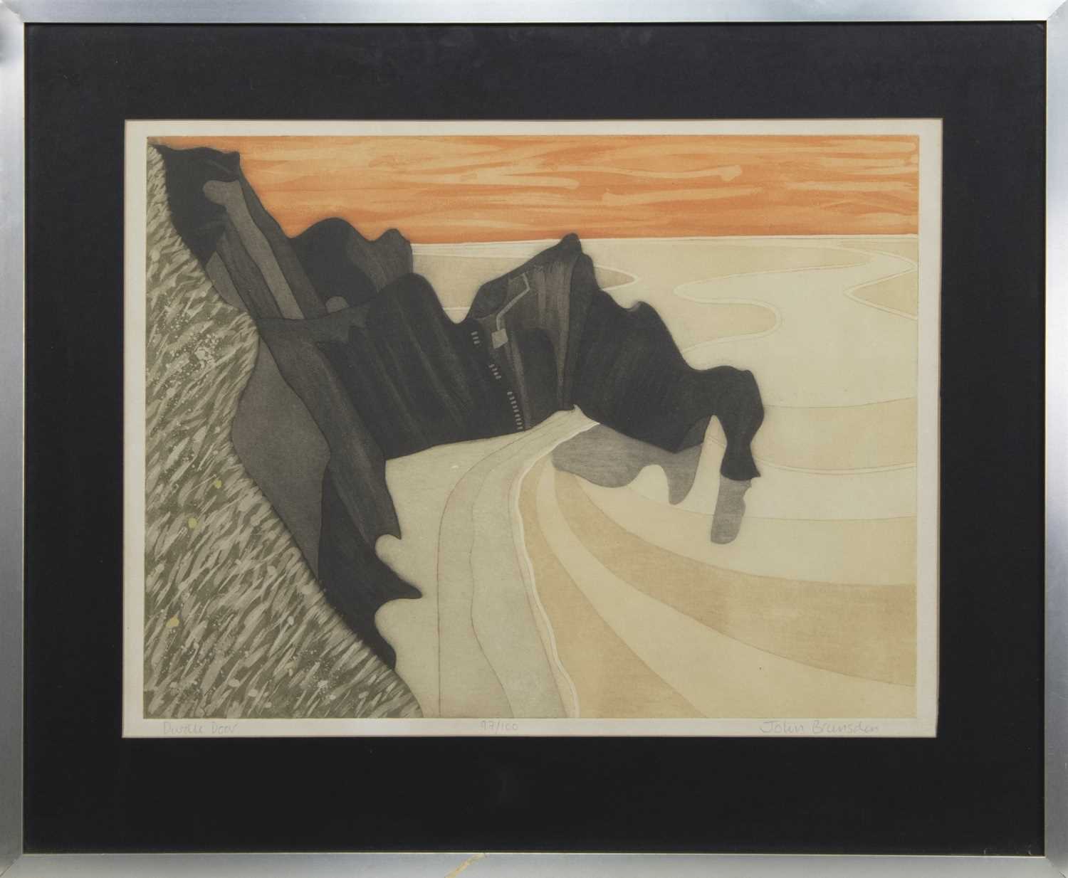 Lot 325 - DURDLE DOOR, AN ETCHING BY JOHN BRUNSON