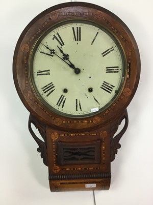 Lot 318 - A VICTORIAN PARQUETRY INLAID WALL CLOCK