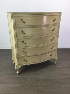 Lot 313 - A CREAM PAINTED CHEST OF DRAWERS