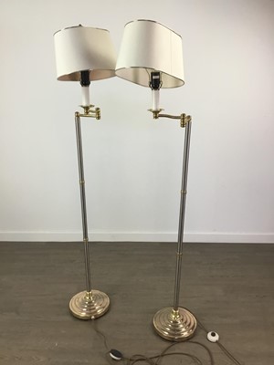 Lot 348 - A PAIR OF BRASS AND STEEL STANDARD LAMPS