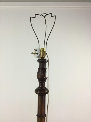 Lot 344 - A MAHOGANY STANDARD LAMP