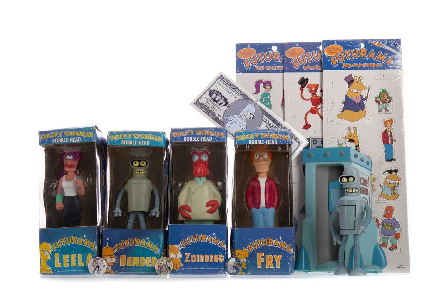Lot 1093 - FOUR FUTURAMA ORIGINAL FUNKO 'WACKY WOBBLER'