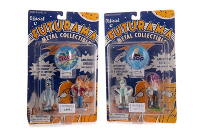 Lot 1095 - TWO FUTURAMA OFFICIAL METAL COLLECTIBLE SETS BY ROCKET