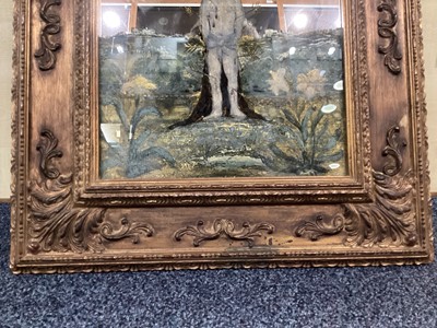 Lot 502 - A GERMAN REVERSE PAINTED MIRROR