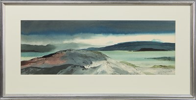 Lot 376 - HILLS OF TORRIDON, A WATERCOLOUR BY TOM SHANKS