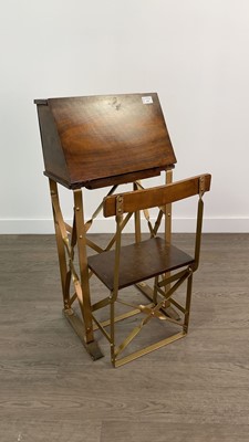 Lot 414 - A CHILD'S BUREAU/DESK WITH CHAIR AND A DROP LEAF TABLE