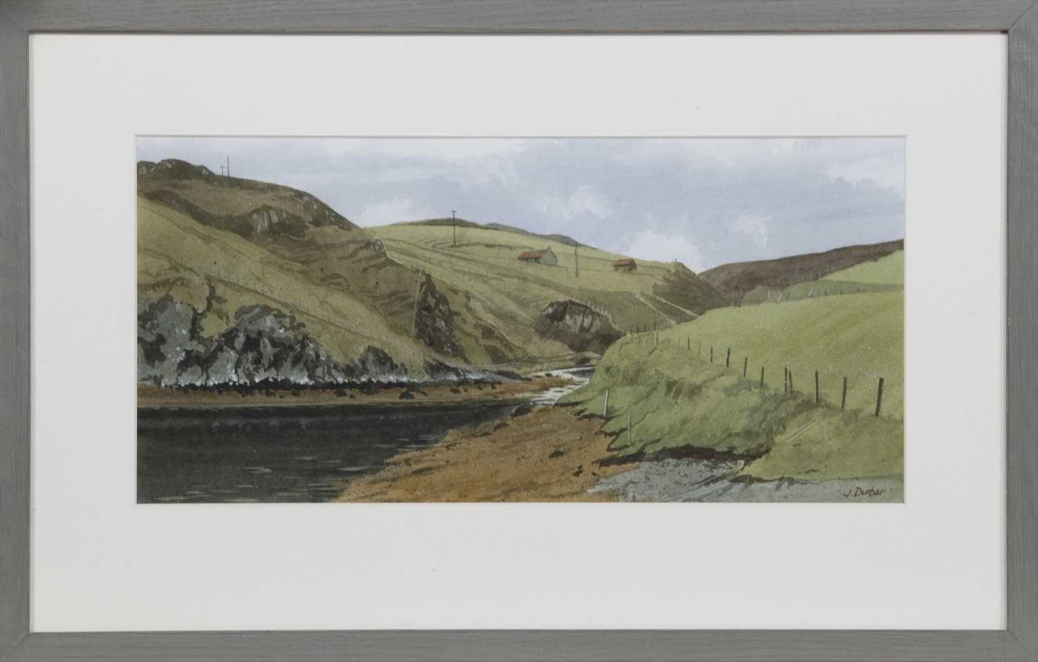 Lot 525 - SEAHAVEN OUTLOOK, GARYVARD, ISLE OF LEWIS, A WATERCOLOUR BY JIM DUNBAR