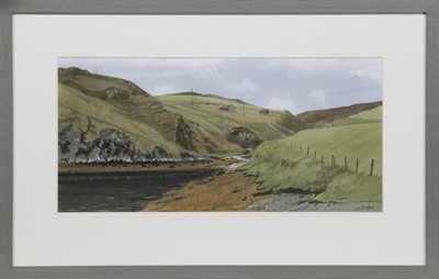 Lot 525 - SEAHAVEN OUTLOOK, GARYVARD, ISLE OF LEWIS, A WATERCOLOUR BY JIM DUNBAR