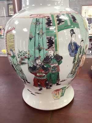 Lot 1085 - A LARGE CHINESE FAMILLE VERTE VASE