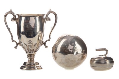 Lot 1502 - A SILVER CURLING, BOWLING AND GOLF TROPHIES