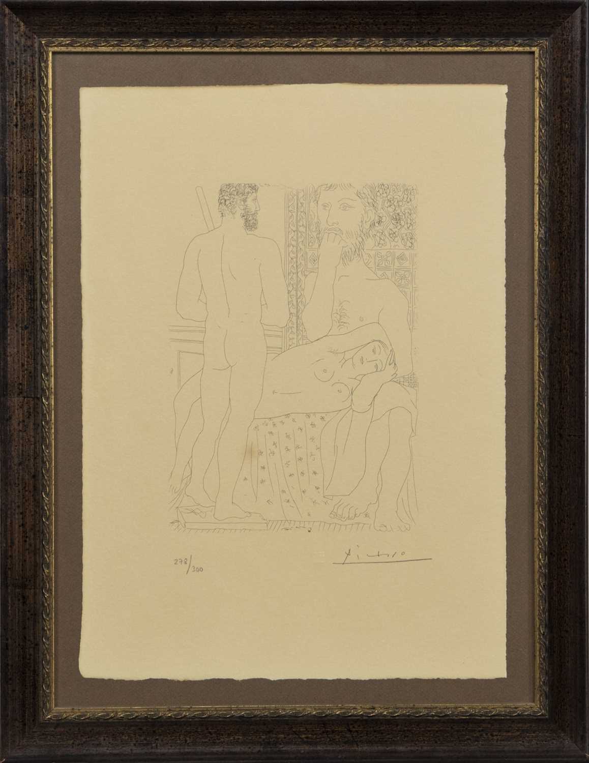 Lot 310 - SCULPTOR, RECUMBENT MODEL, AND SELF PORTRAIT SCULPTURE AS HERCULES, AN ETCHING BY PABLO PICASSO