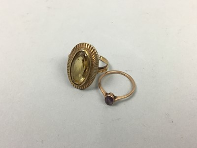 Lot 64 - A LOT OF TWO GEM SET RINGS