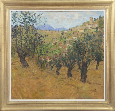Lot 233 - AN UNTITLED OIL BY GEORGE DEVLIN