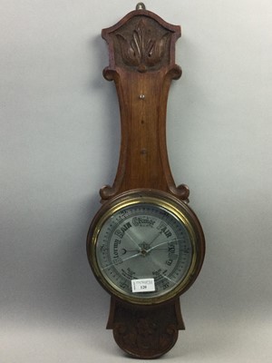 Lot 120 - A LATE 19TH/EARLY 20TH CENTURY BAROMETER AND THERMOMETER