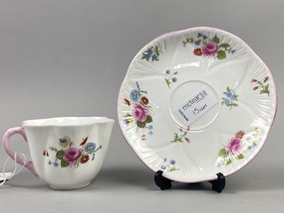 Lot 15 - A SHELLEY CHINA FLORAL DECORATED PART TEA SET