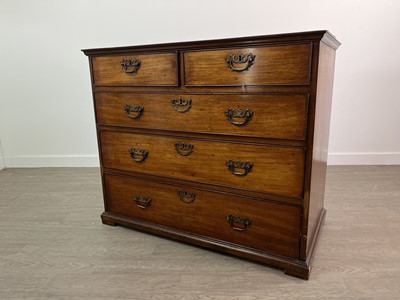 Lot 903 - A 19TH CENTURY MAHOGANY CHEST