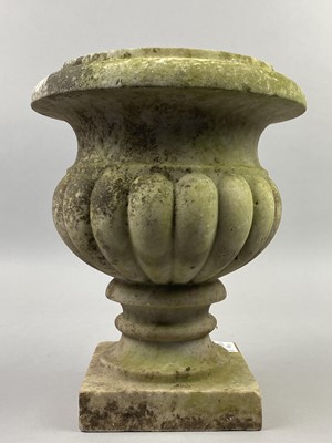 Lot 4 - A LOT OF TWO MARBLE GARDEN URNS