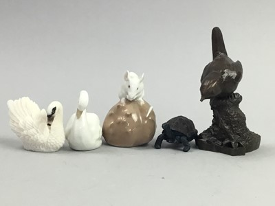 Lot 204 - A ROYAL COPENHAGEN FIGURE OF A MERMAID ALONG WITH A GROUP OF ANIMAL FIGURES