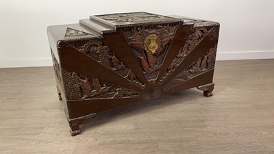 Lot 324 - A CHINESE CARVED CAMPHORWOOD BLANKET CHEST