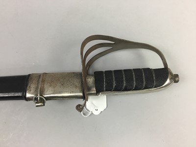 Lot 240 - A REPRODUCTION SWORD ALONG WITH TWO KUKHRIS