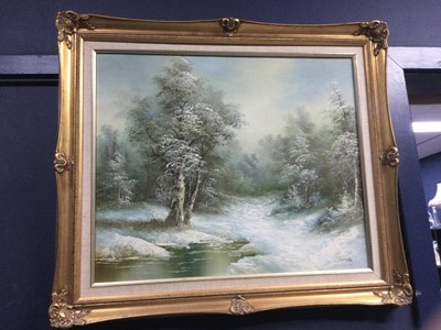 Lot 81 - A LOT OF FOUR FRAMED CONTINENTAL SCHOOL LANDSCAPE PAINTINGS