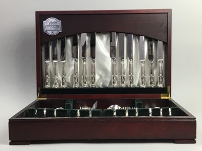 Lot 312 - A CANTEEN OF PLATED CUTLERY ALONG WITH OTHER KNIVES AND FORKS