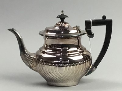 Lot 310 - A SILVER PLATED FOUR PIECE TEA SERVICE AND OTHER PLATED ITEMS