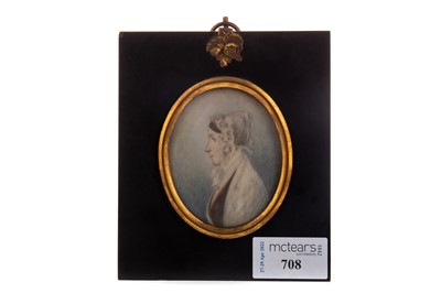 Lot 708 - A LATE 19TH/ EARLY 20TH CENTURY PORTRAIT MINIATURE OF A LADY