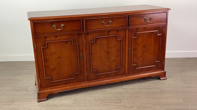 Lot 397 - A YEW WOOD SIDEBOARD