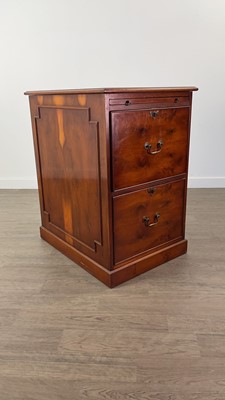 Lot 401 - A YEW WOOD FILING CHEST