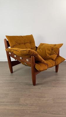 Lot 768 - A 'SHERIFF' CHAIR AND OTTOMAN AFTER THE DESIGN BY SERGIO RODRIGUES (BRAZILIAN, 1927-2014)