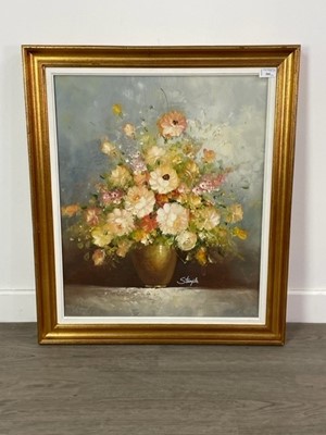 Lot 366 - A CONTEMPORARY SCHOOL STILL LIFE AND TWO OTHER PICTURES