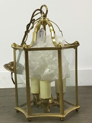 Lot 415 - A BRASS HALL LANTERN