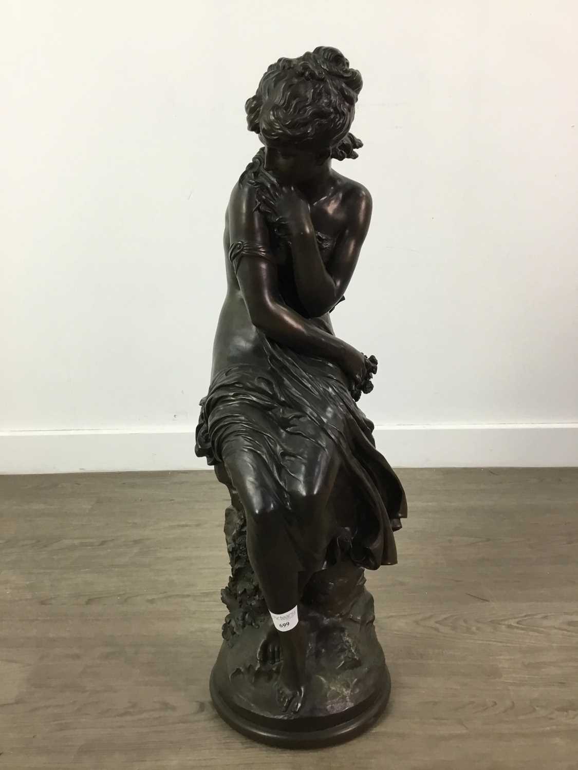 Lot 699 - A LARGE BRONZED SCULPTURE OF A MAIDEN AFTER MOREAU
