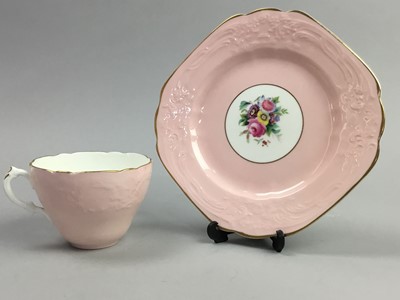 Lot 434 - A COALPORT PINK GROUND TEA SERVICE