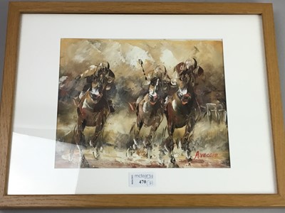 Lot 470 - A PAIR OF HORSE RACING PAINTINGS BY ANTHONY VECCIO