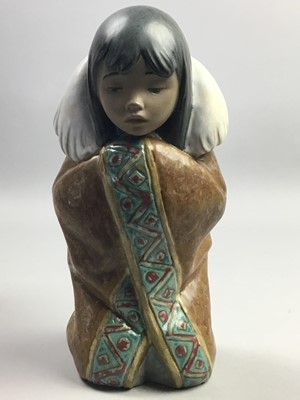 Lot 507 - A LLADRO FIGURE OF AN INUIT AND THREE OTHER FIGURES