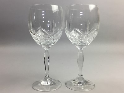 Lot 505 - A LOT OF CRYSTAL CHAMPAGNE FLUTES AND OTHER GLASSES