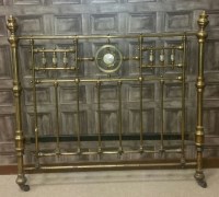 Lot 1001 - VICTORIAN BRASS DOUBLE BEDSTEAD with rounded...