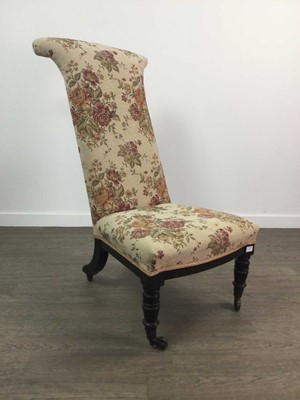 Lot 521 - A LATE VICTORIAN PRIE DIEU CHAIR