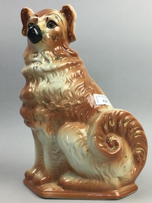 Lot 529 - A BONESS POTTERY SEATED DOG, BURLEIGH JUG AND VARIOUS TEA WARE